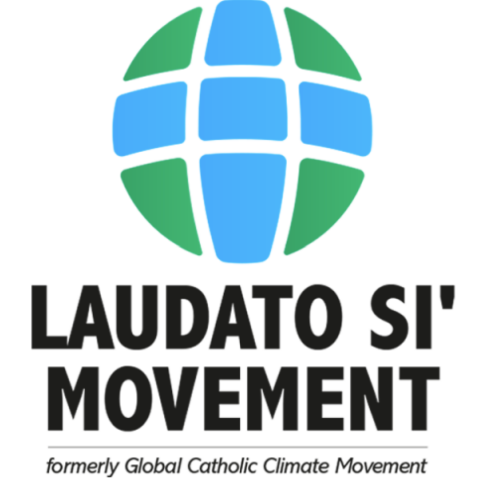 Laudato Si' Movement Logo. Blue cross on green circle.