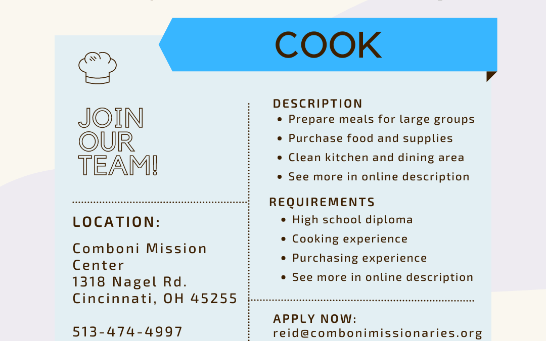 Now Hiring – Cook