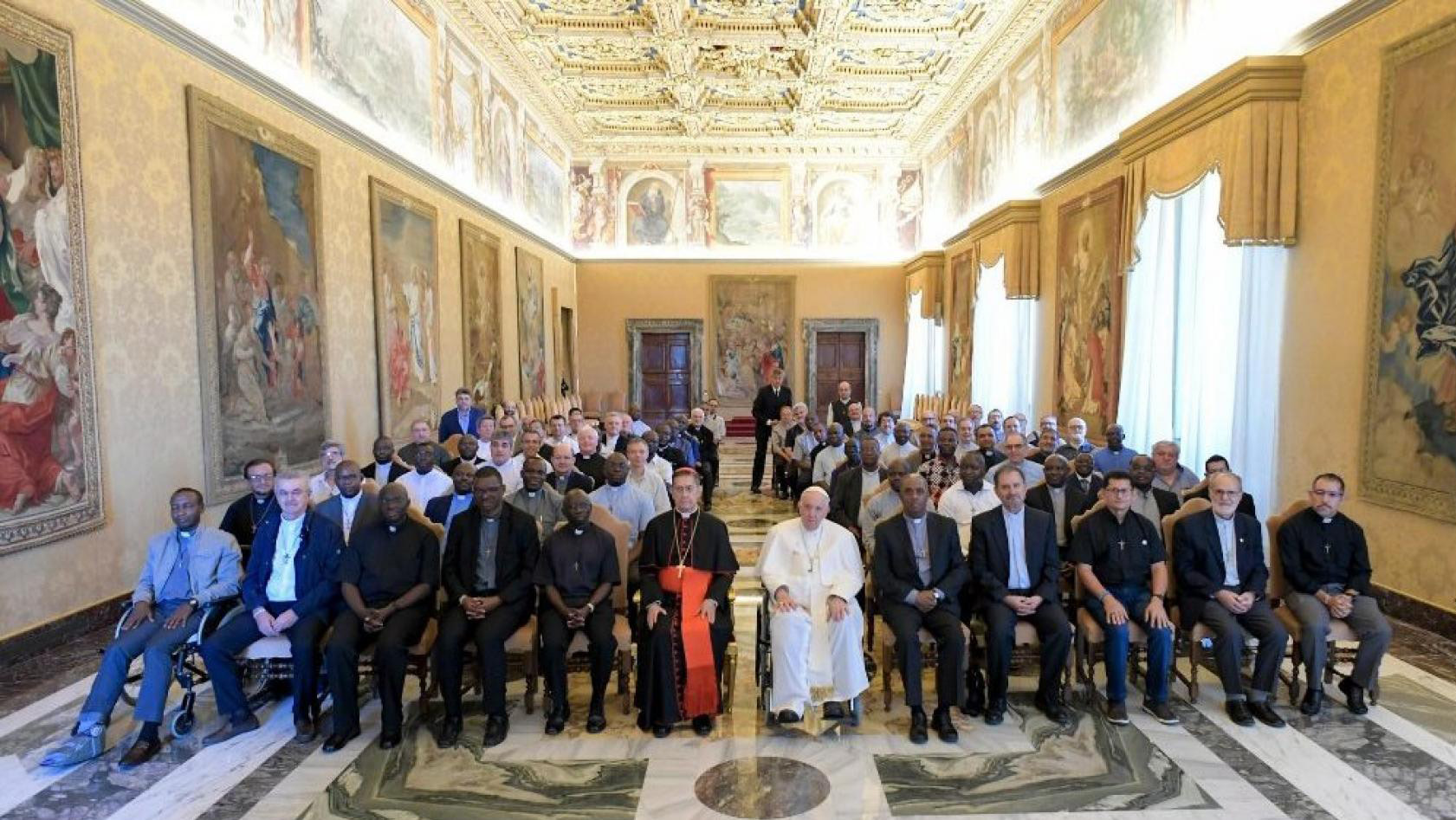 The Comboni Missionaries at an audience with Pope Francis
