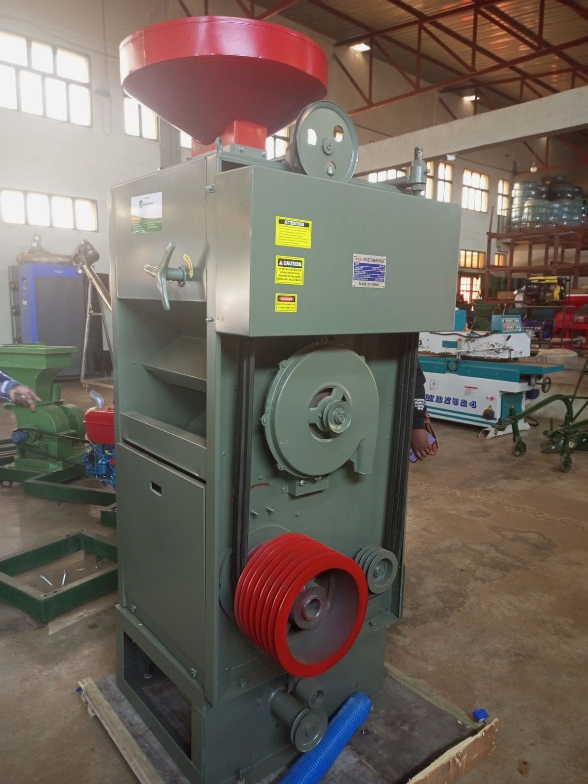 a miller is installed inside the new building.
