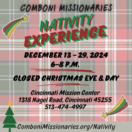 Nativity Experience December 13-29, 2024 from 6 p.m. to 8 p.m. Closed Christmas Eve and Day.