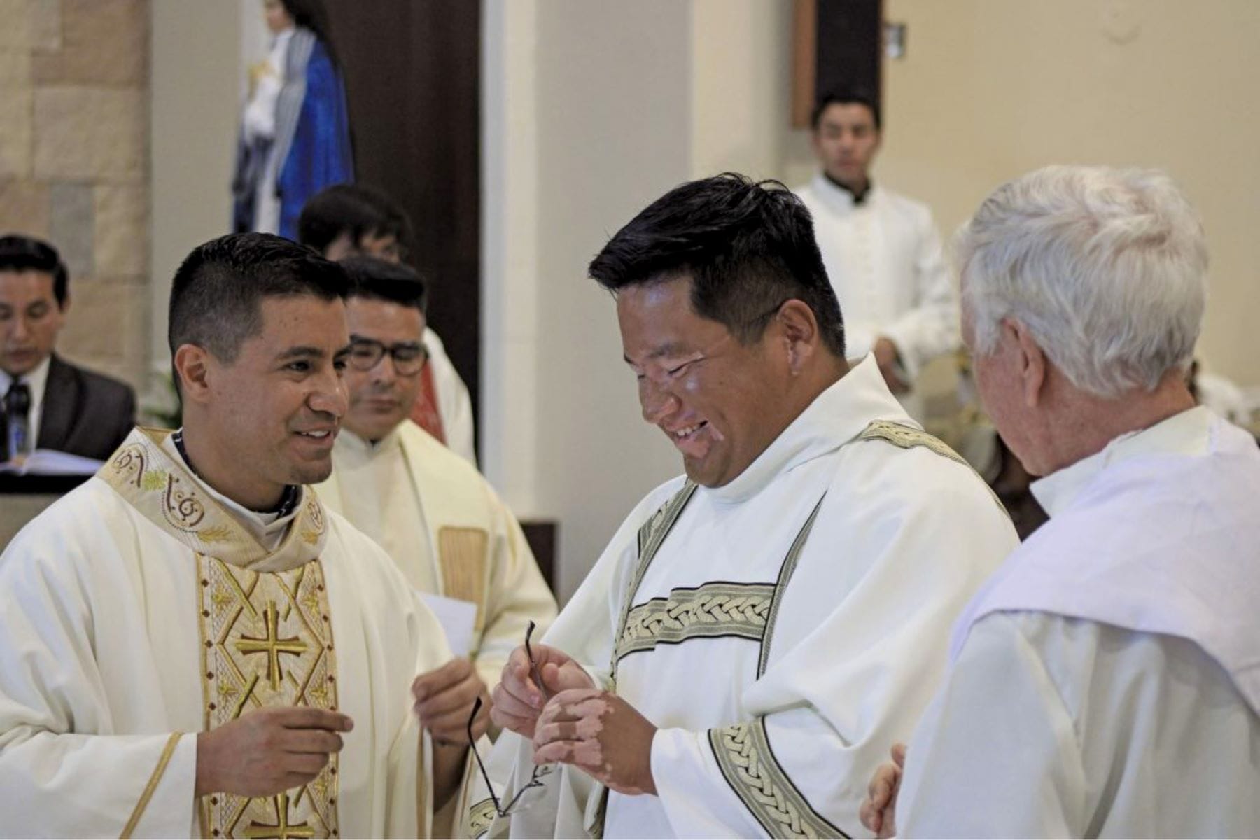 A young man takes diaconate vows